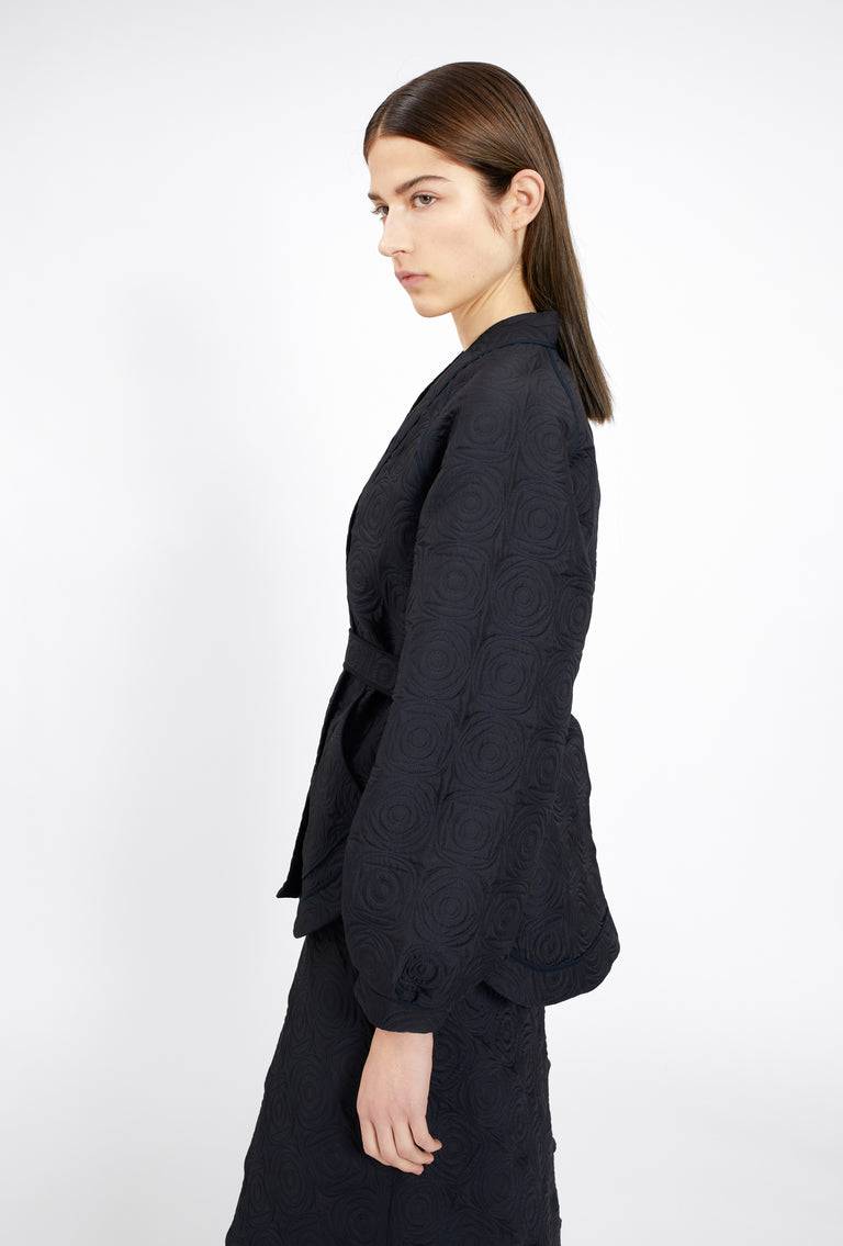 Odeeh Geometric Matelassé Padded Jacke, Midnight Angebote