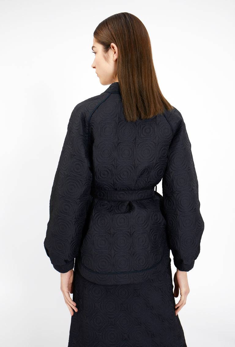 Odeeh Geometric Matelassé Padded Jacke, Midnight Angebote