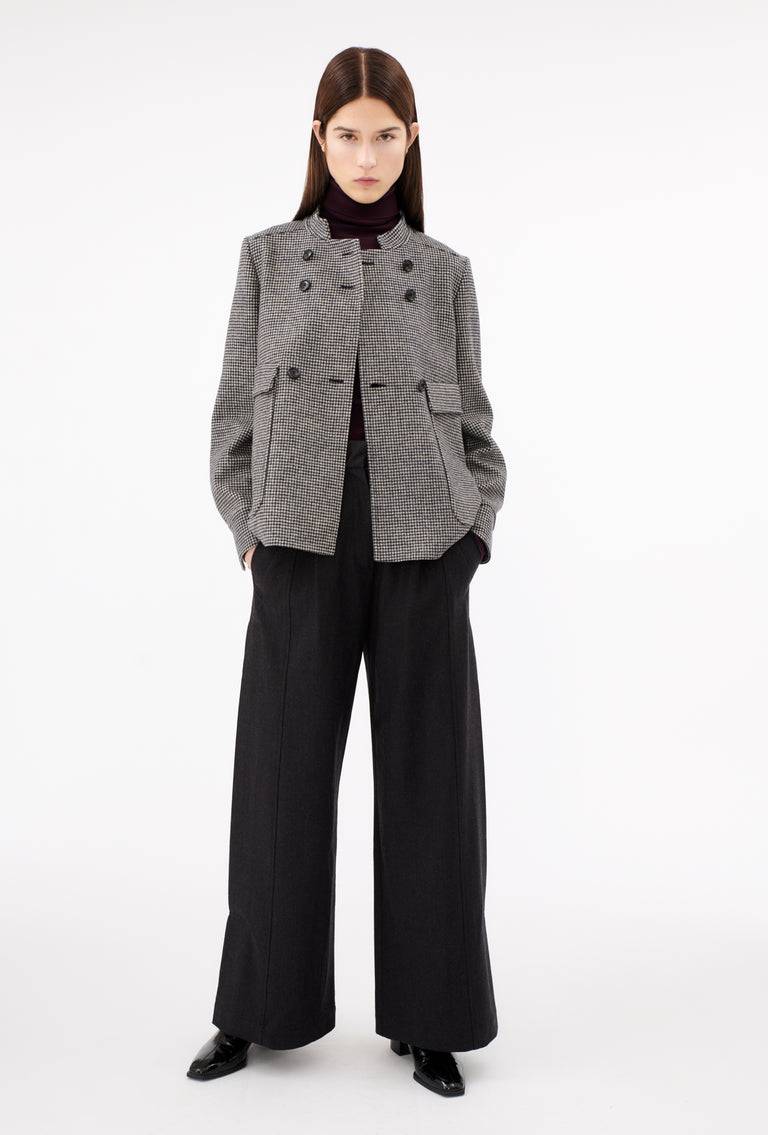 Odeeh Double Check "Made in Germany" Jacke, Black White im Angebot