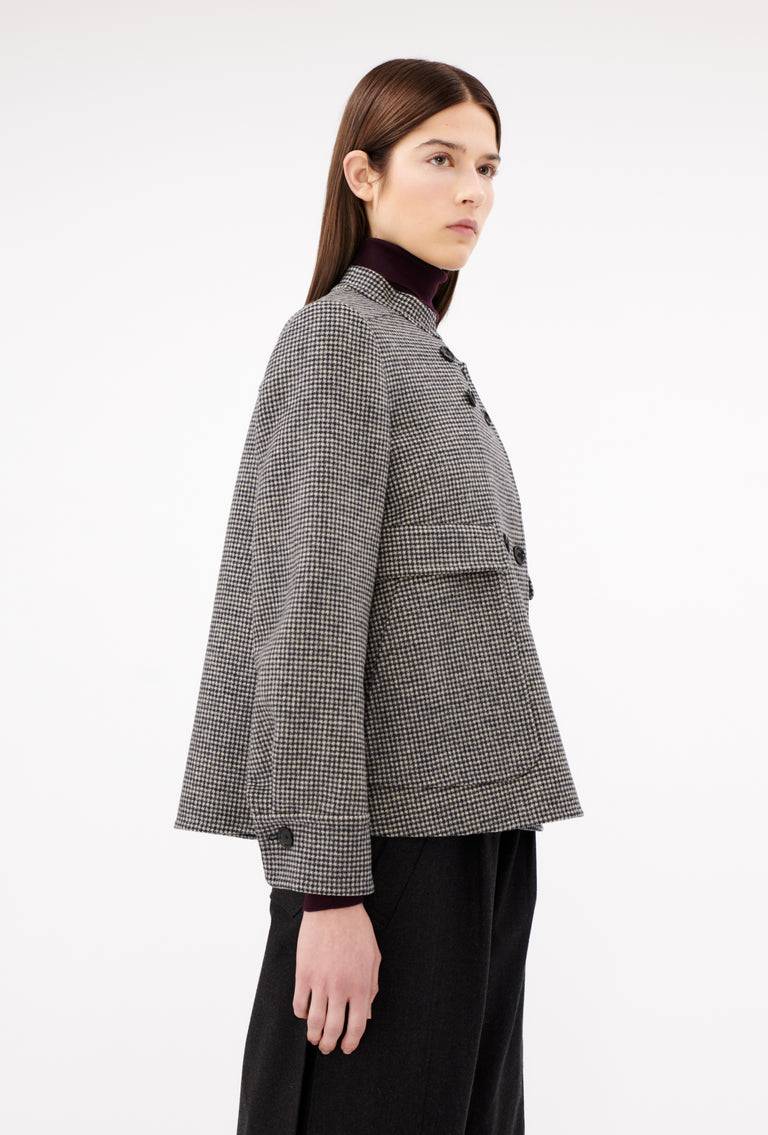 Odeeh Double Check "Made in Germany" Jacke, Black White im Angebot