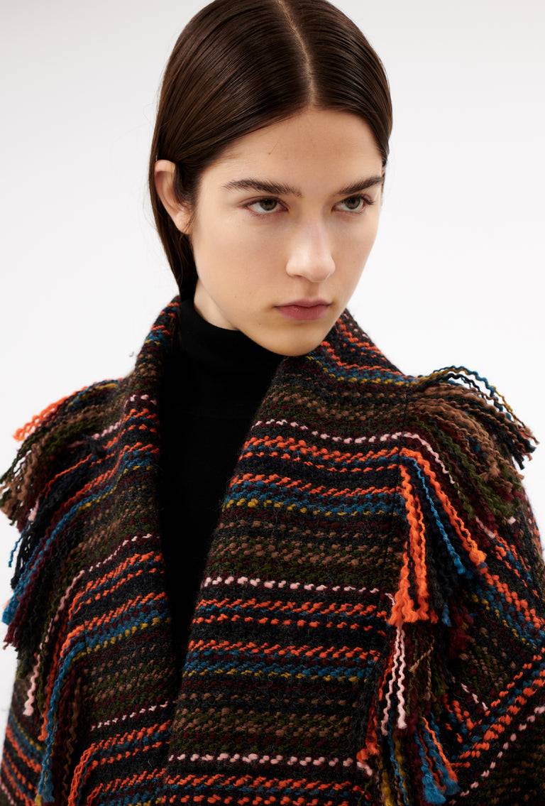 Odeeh Multicolor Stripe Jacke, Charcoal Großer Ausverkauf