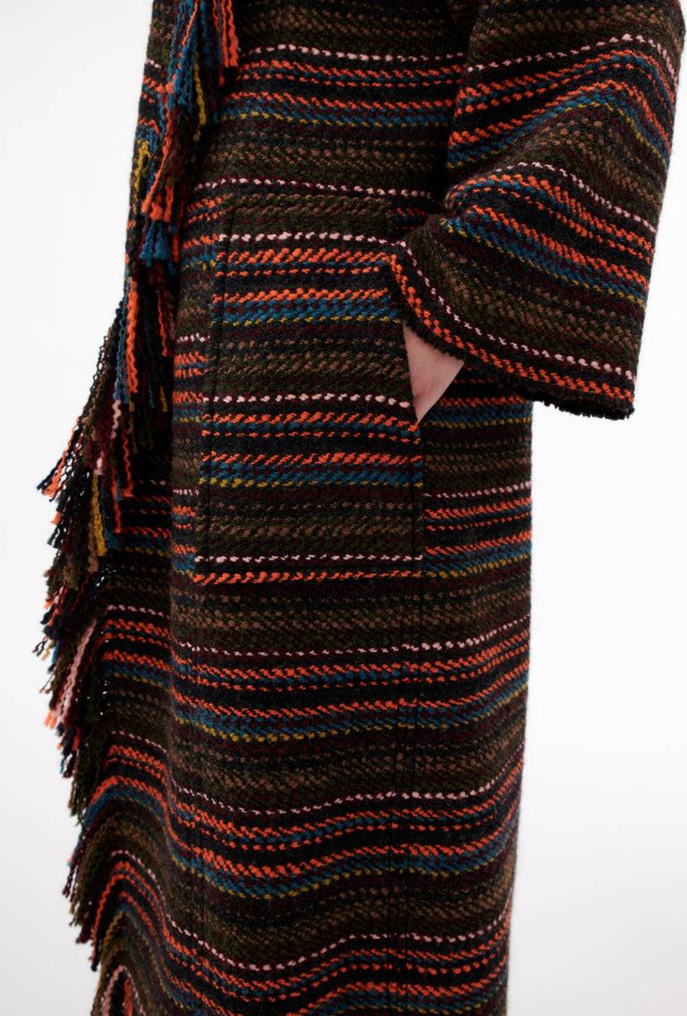 Odeeh Multicolor Stripe Mantel, Charcoal Preisnachlass