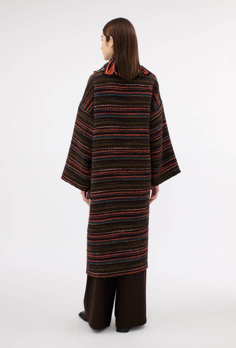 Odeeh Multicolor Stripe Mantel, Charcoal Preisnachlass