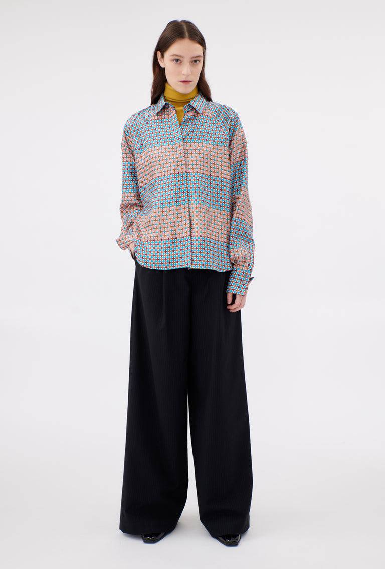 Odeeh Mini Tiles Bluse, Cerulean Valentinstagsangebot