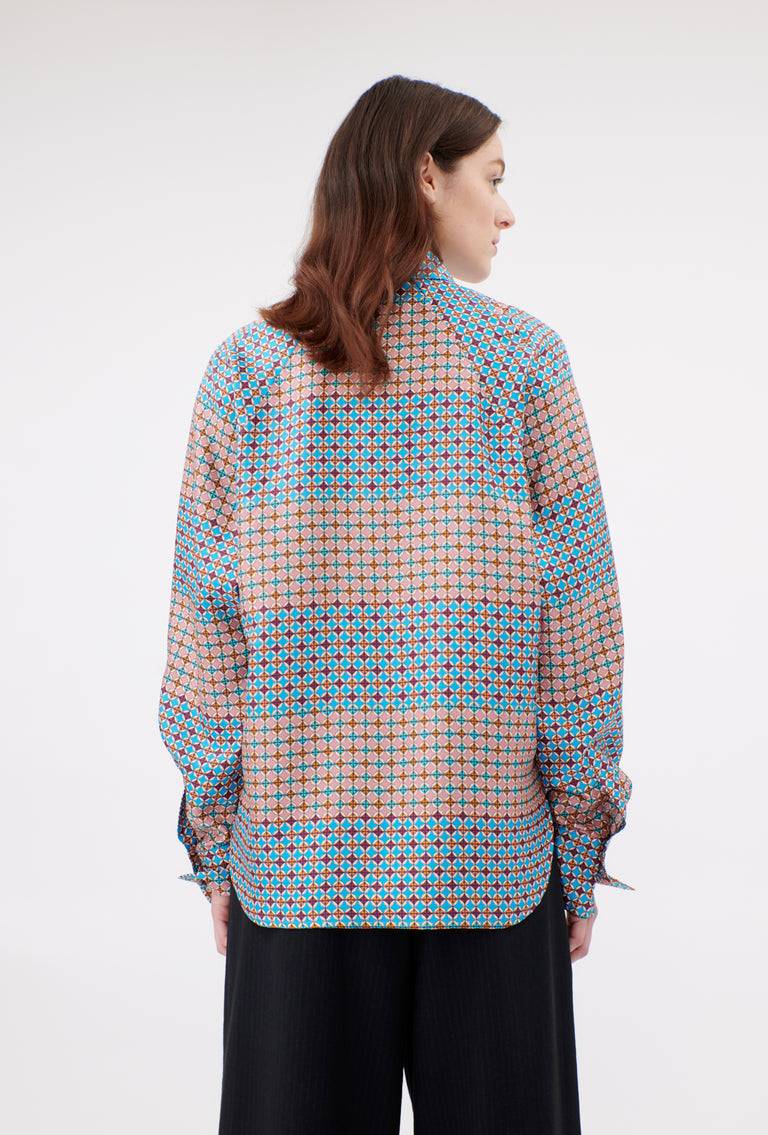Odeeh Mini Tiles Bluse, Cerulean Valentinstagsangebot