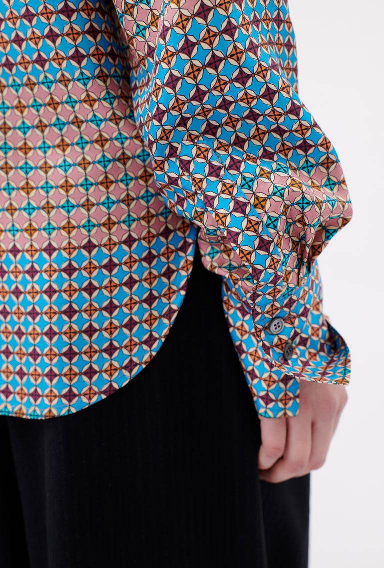Odeeh Mini Tiles Bluse, Cerulean Valentinstagsangebot