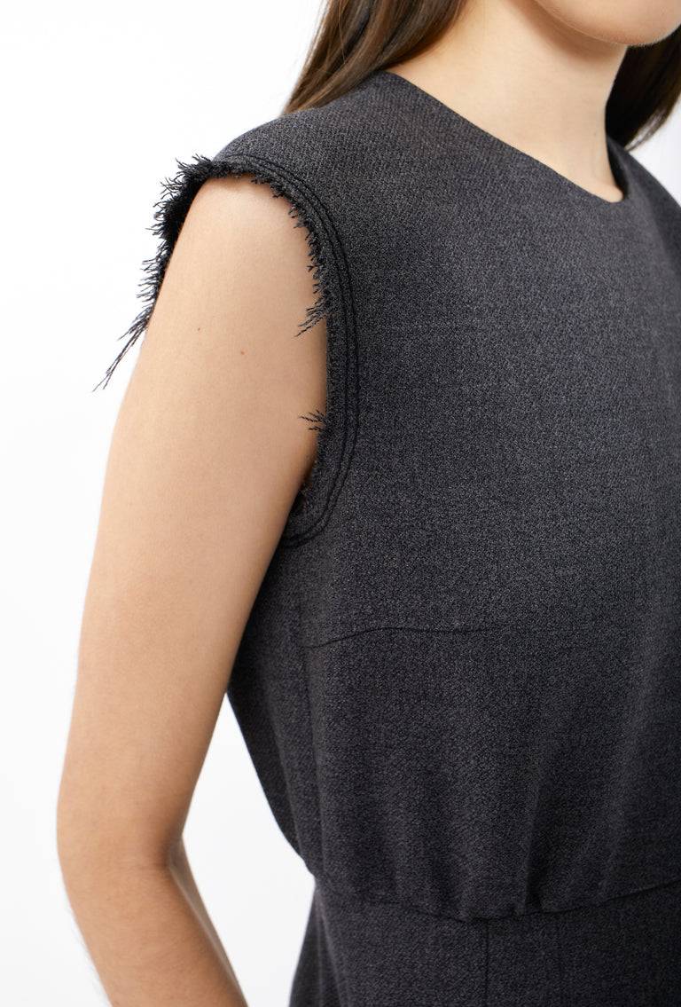Odeeh Savile Row Wool Pique Kleid, Charcoal Jubiläumsangebot