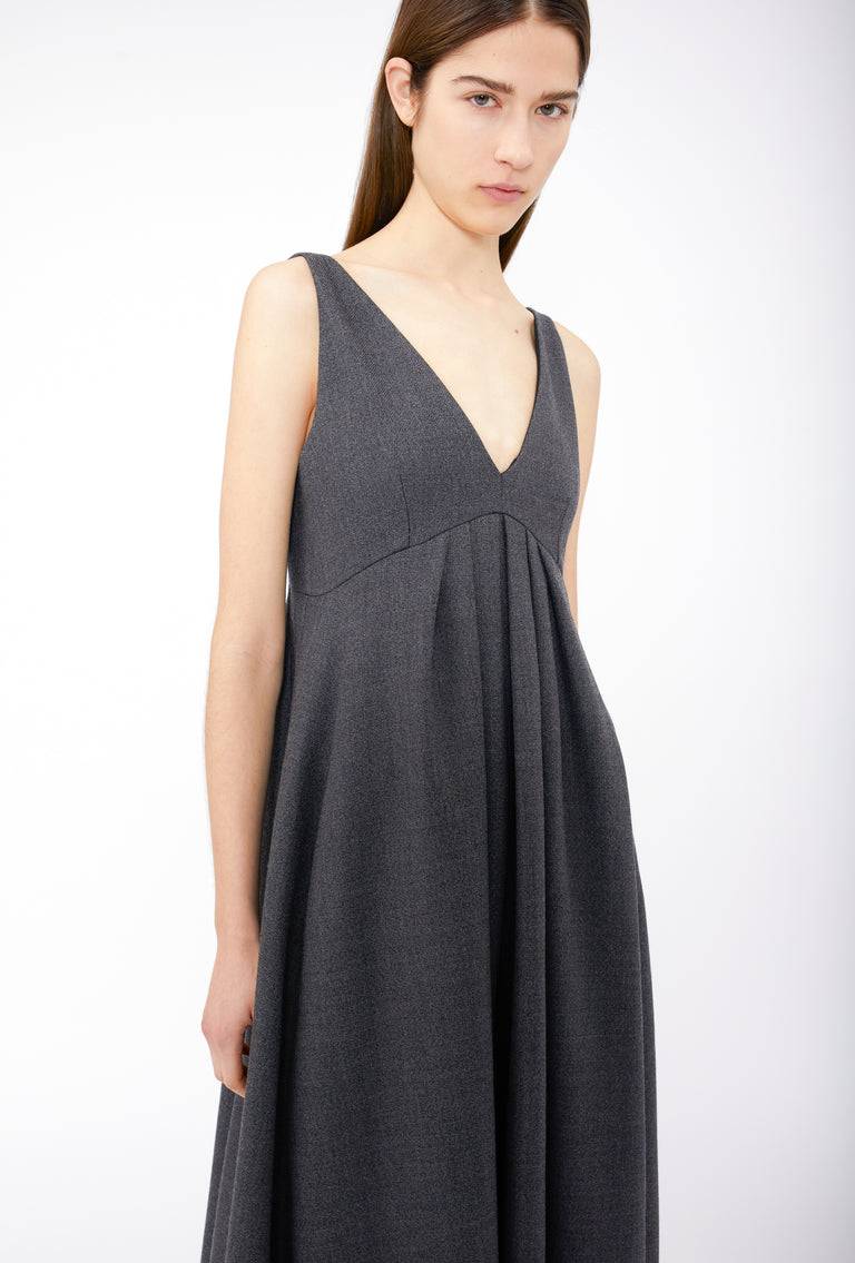 Odeeh Savile Row Wool Pique Kleid, Charcoal Heißer Verkauf