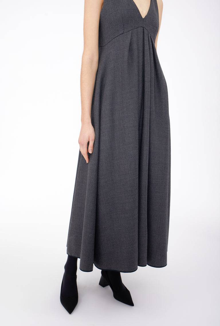 Odeeh Savile Row Wool Pique Kleid, Charcoal Heißer Verkauf