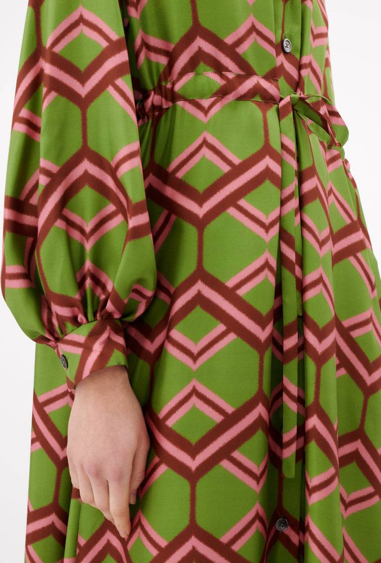 Odeeh Ribbon Zig Zag Kleid, Grass Green Online Outlet
