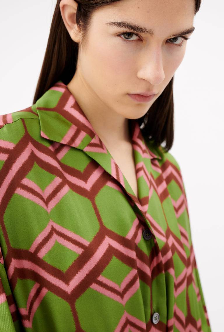 Odeeh Ribbon Zig Zag Kleid, Grass Green Online Outlet