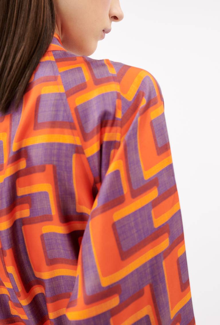 Odeeh Pop Art Maze Kleid, Glowing Orange Große Rabatte