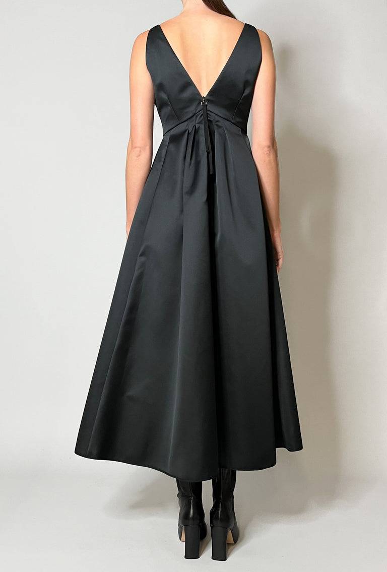 Odeeh Solid Duchesse Kleid, Jet Black Neuheiten
