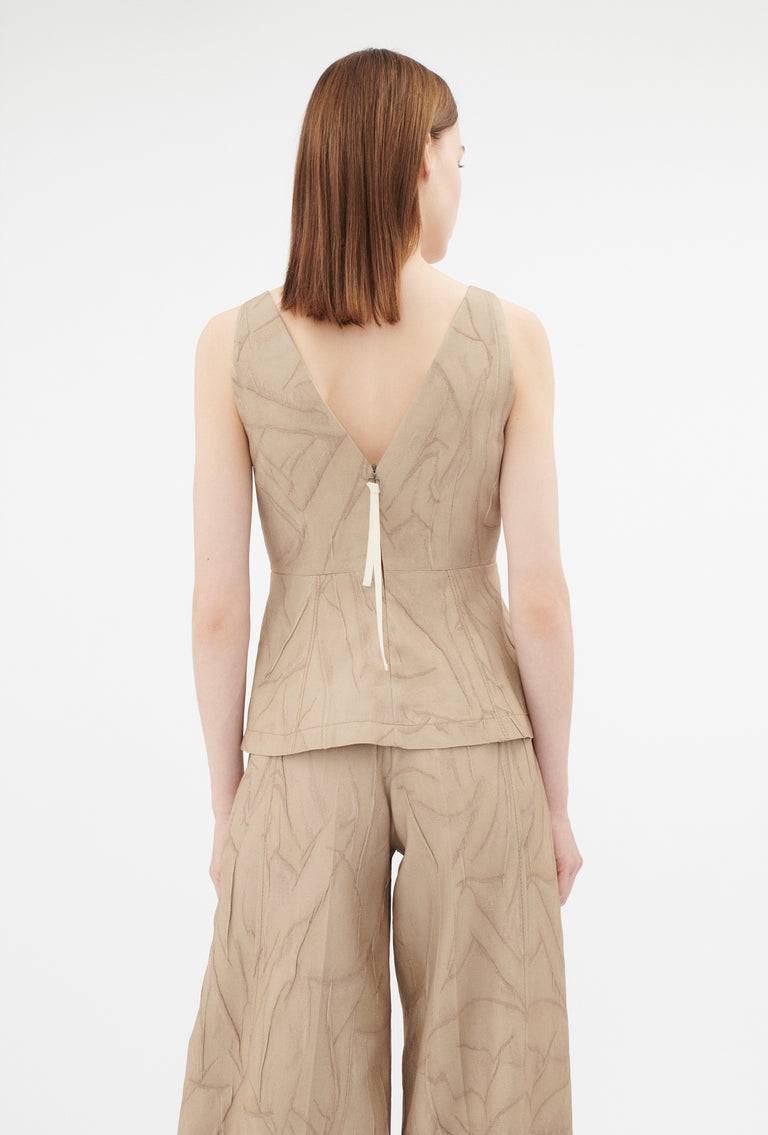Odeeh Crinkled Duchesse Stonewashed Top, French Beige Räumungsverkauf