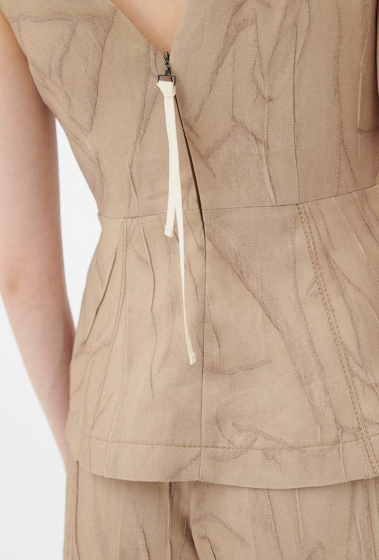 Odeeh Crinkled Duchesse Stonewashed Top, French Beige Räumungsverkauf