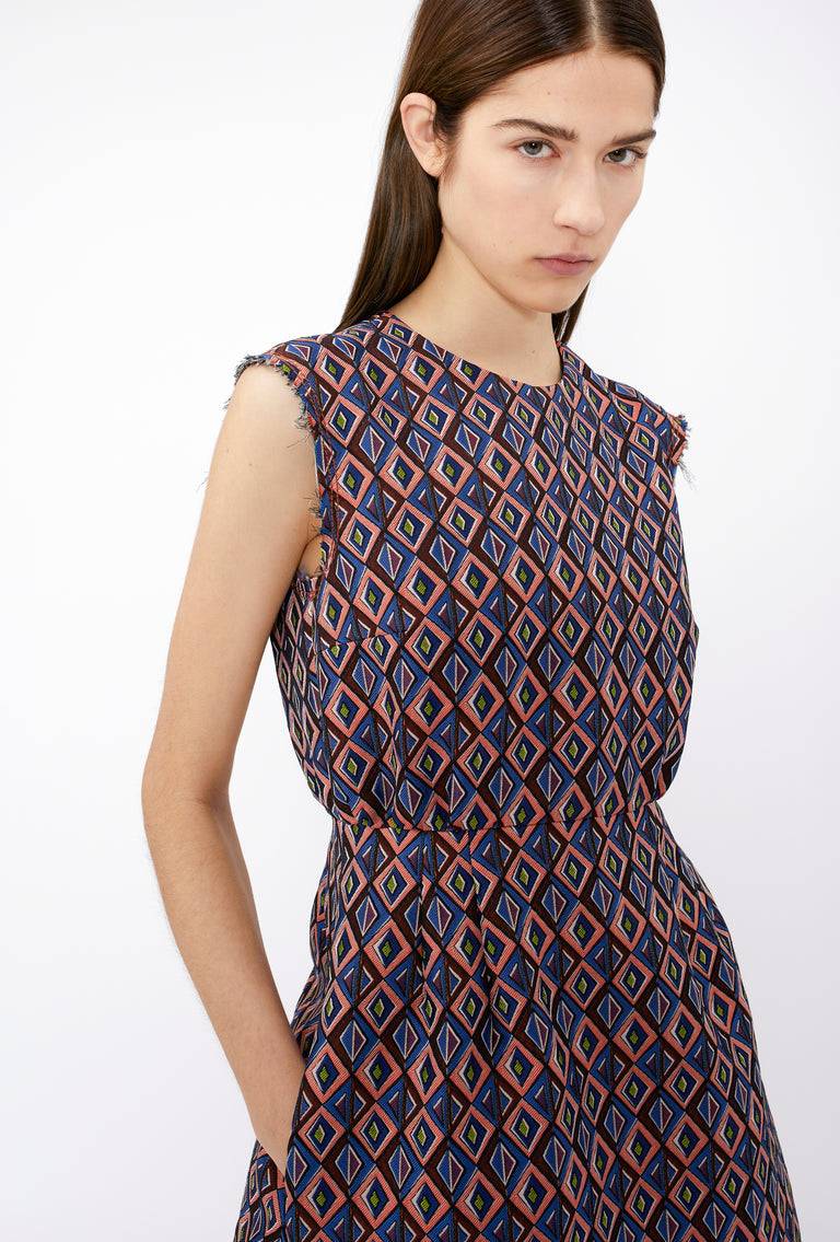 Odeeh Ethno Rhombs Kleid, Sapphire Riesige Ersparnisse
