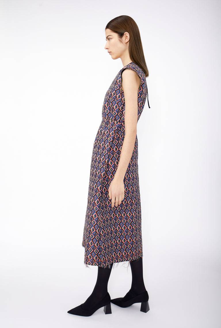 Odeeh Ethno Rhombs Kleid, Sapphire Riesige Ersparnisse