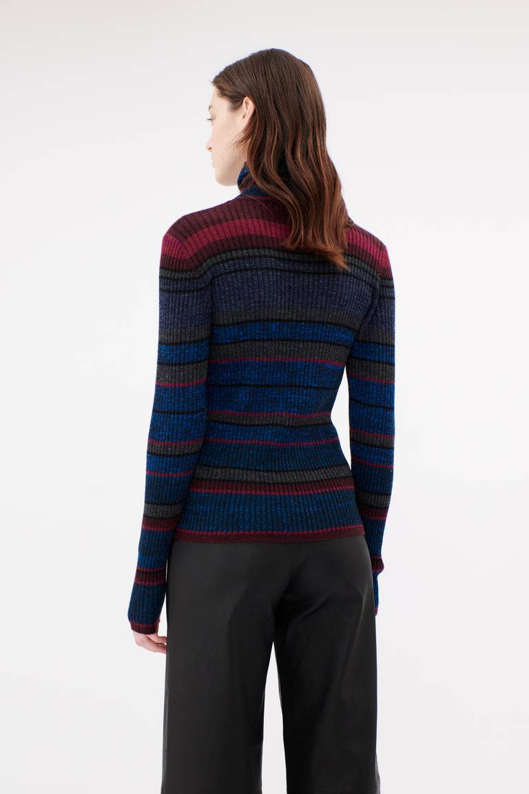 Odeeh Placed Stripe Wool Pullover, Vermillion Letzte 2 Tage