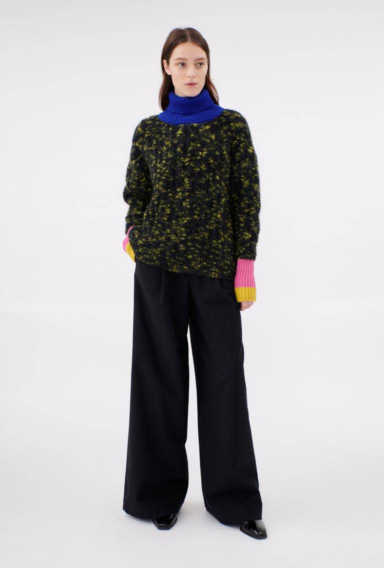 Odeeh Color Block Patch Pullover, Dark Moss Bis zu 50% Rabatt