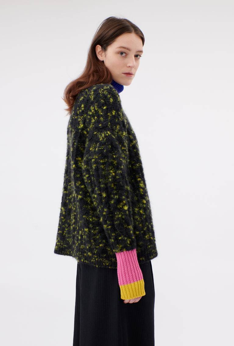Odeeh Color Block Patch Pullover, Dark Moss Bis zu 50% Rabatt
