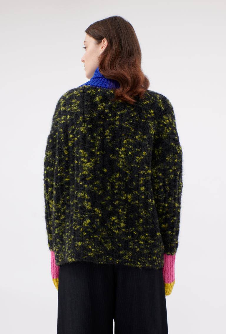 Odeeh Color Block Patch Pullover, Dark Moss Bis zu 50% Rabatt