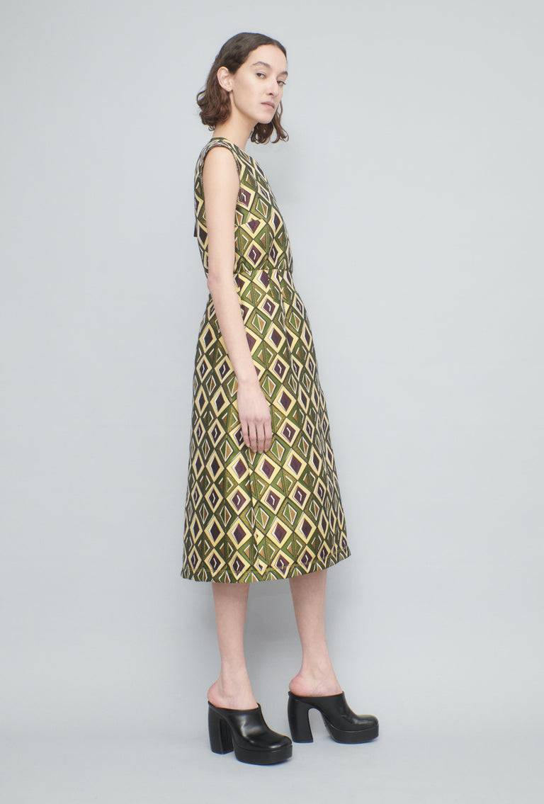Odeeh Ethno Rhombs Kleid, Moss Riesige Rabatte