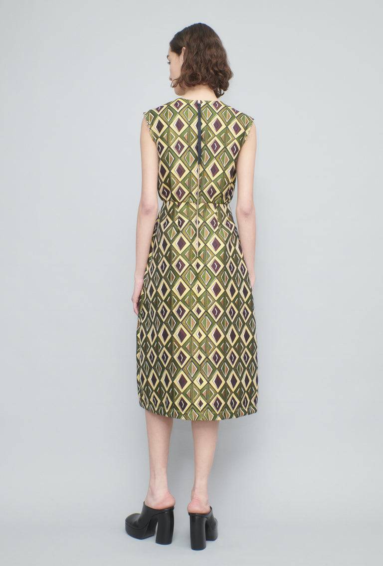 Odeeh Ethno Rhombs Kleid, Moss Riesige Rabatte
