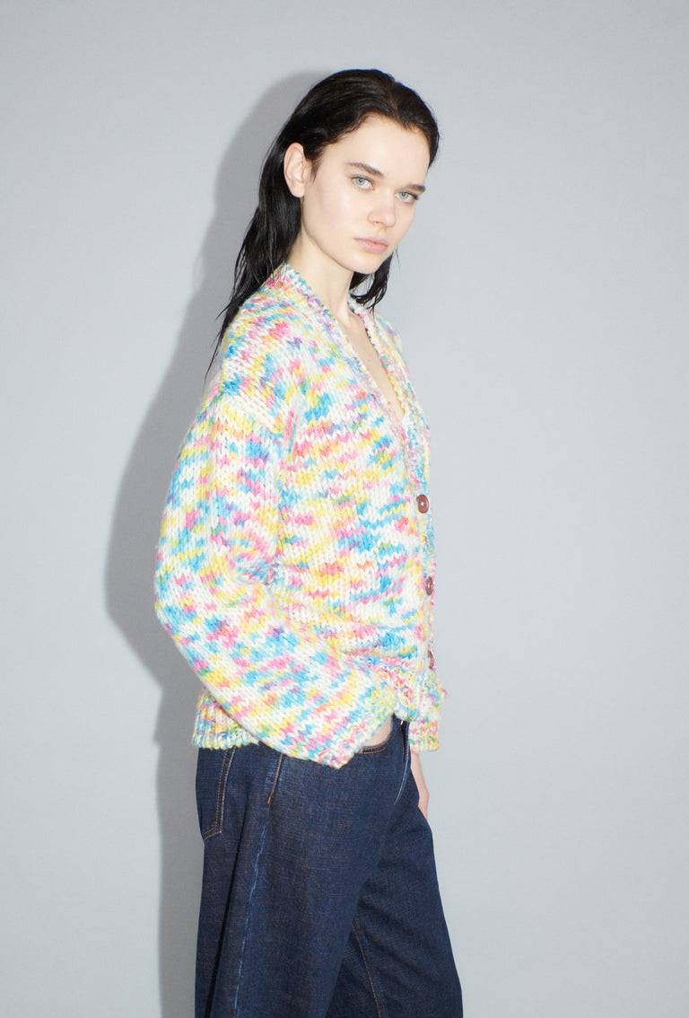 Odeeh Multicolour Printed Wool Cardigan, Candy Fabrikladen
