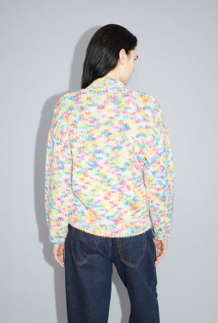 Odeeh Multicolour Printed Wool Cardigan, Candy Fabrikladen