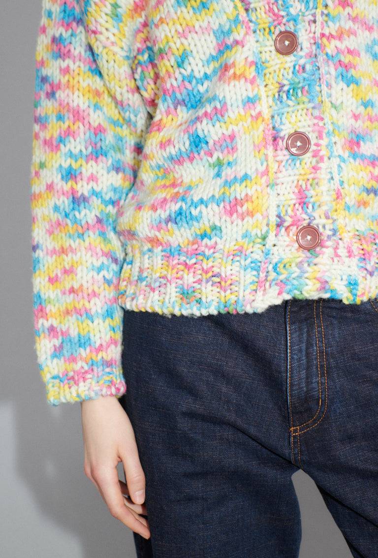 Odeeh Multicolour Printed Wool Cardigan, Candy Fabrikladen