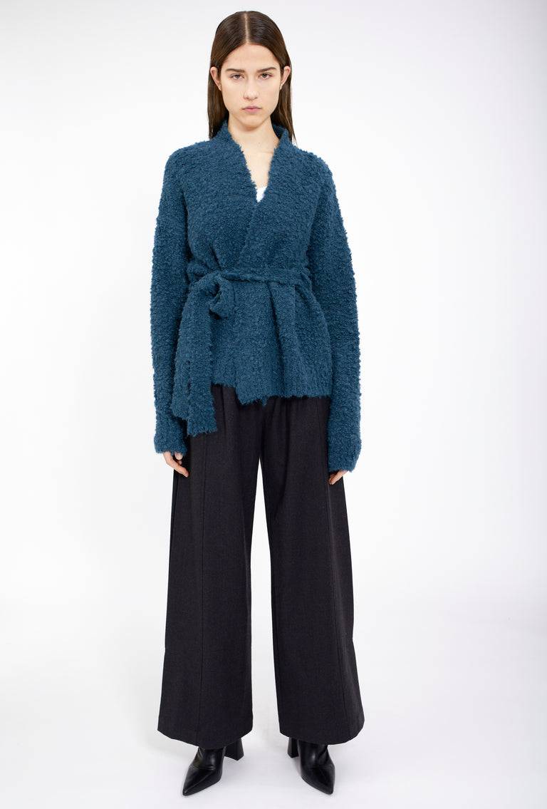 Odeeh Alpaca Boucle Cardigan, Peacock Green Im Verkauf