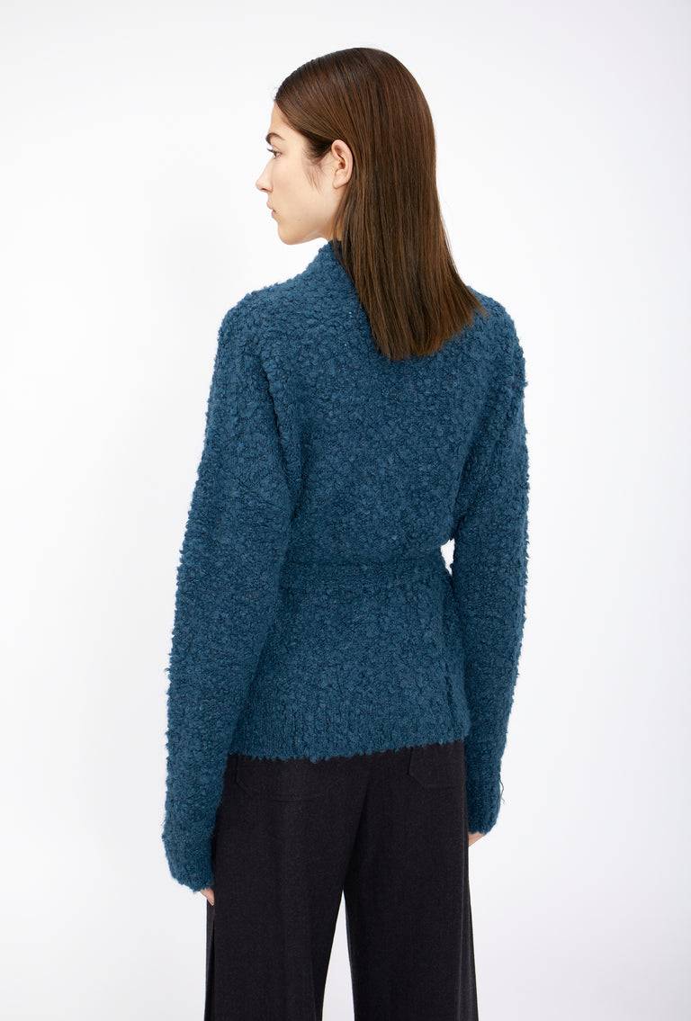 Odeeh Alpaca Boucle Cardigan, Peacock Green Im Verkauf