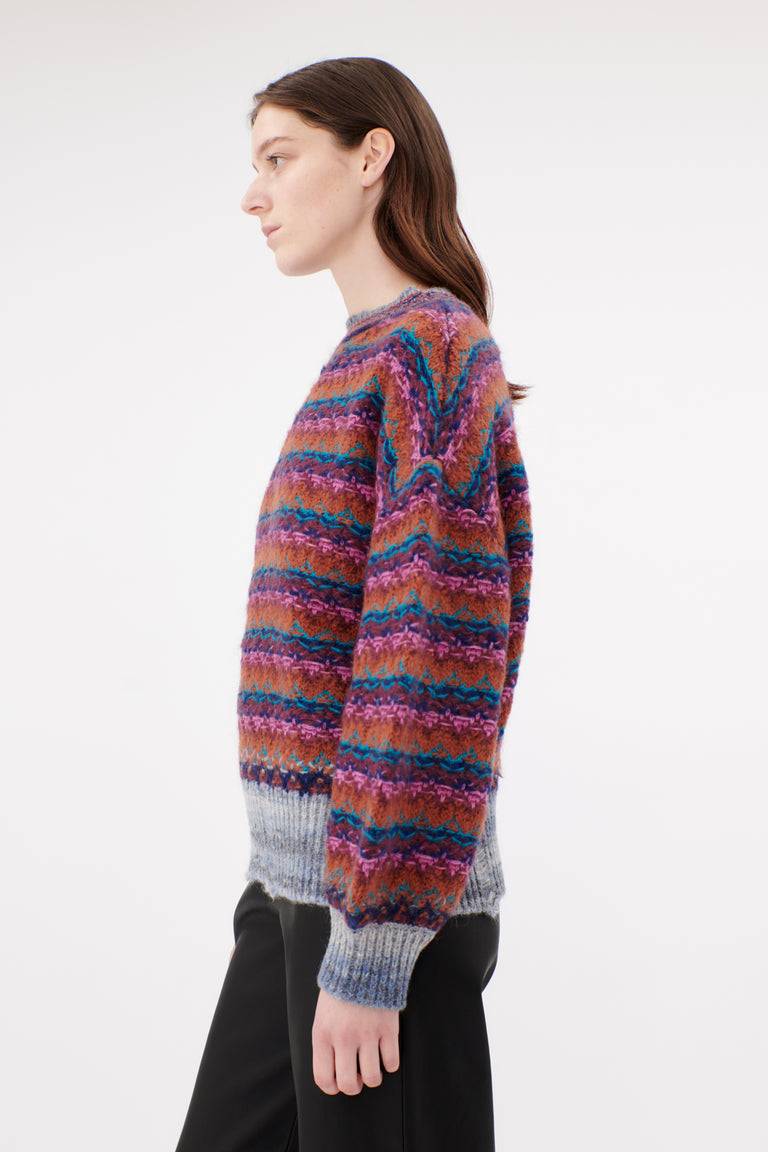 Odeeh Blurry Stripes Wool Pullover, Cinnamon 50% Rabatt für begrenzte Zeit