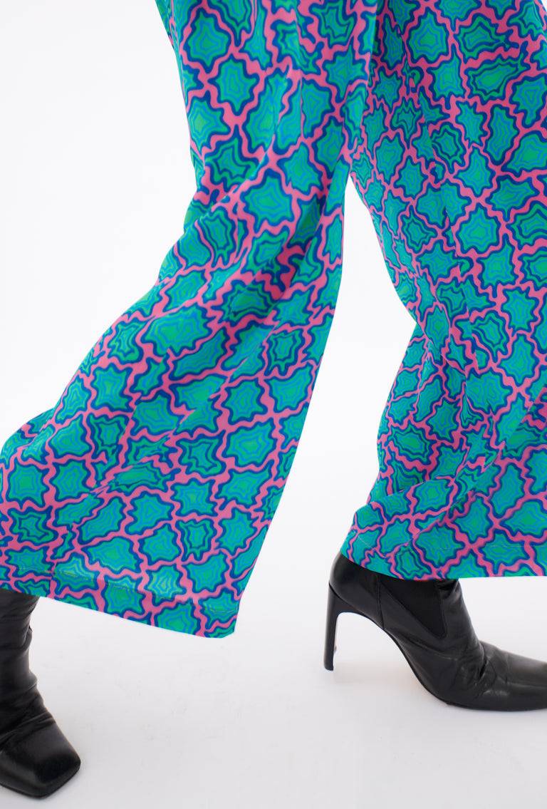 Odeeh Memphis Achats Crepe de Chine Hose, Carribean Green Versandkostenfrei