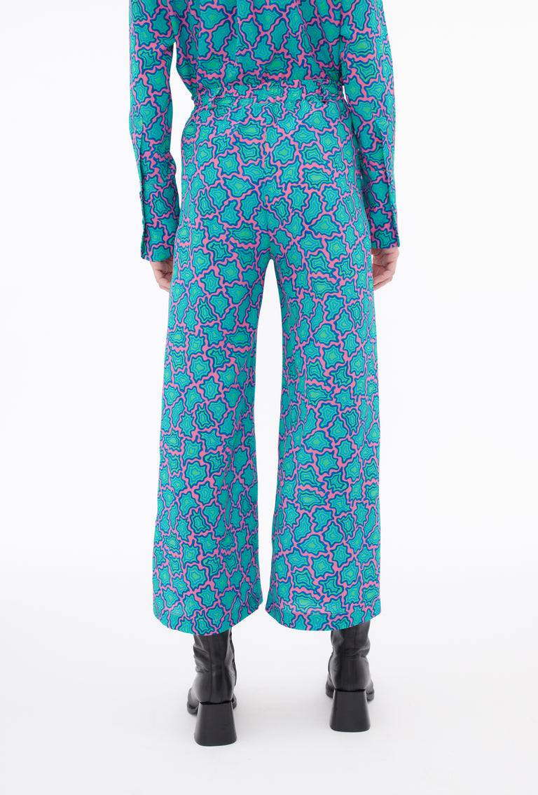 Odeeh Memphis Achats Crepe de Chine Hose, Carribean Green Versandkostenfrei