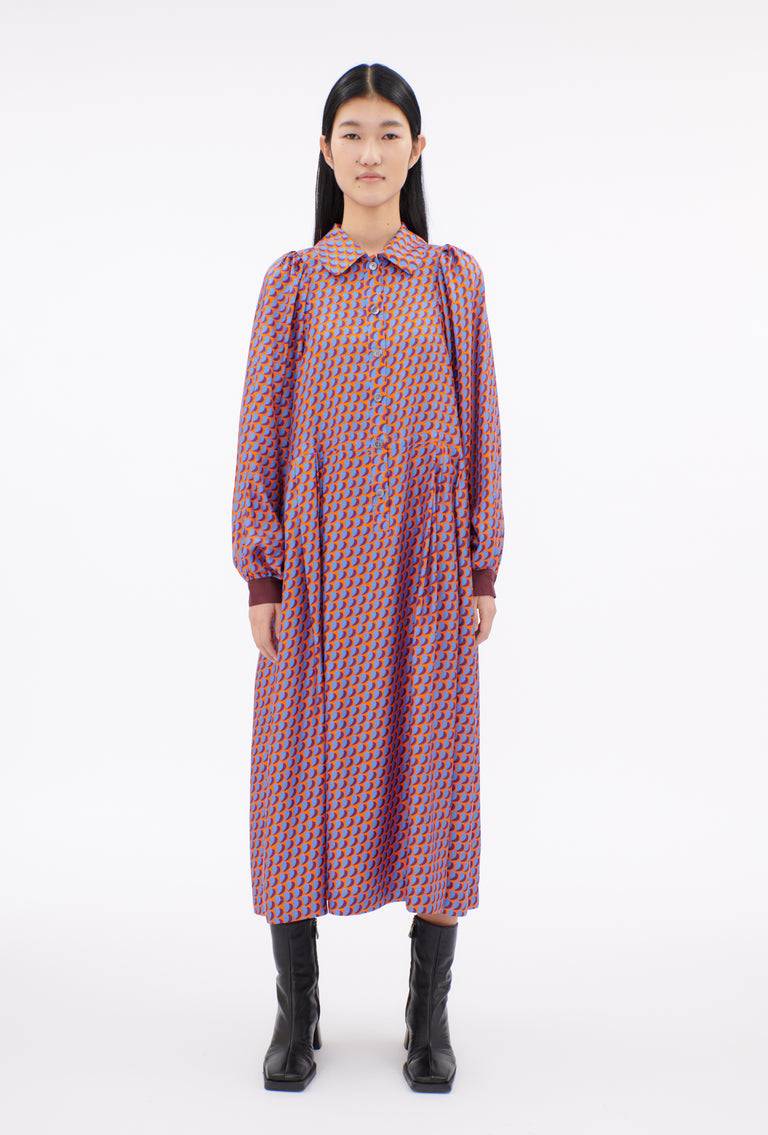Odeeh Baisers Silk Twill Kleid, Cobalt Begrenztes Angebot