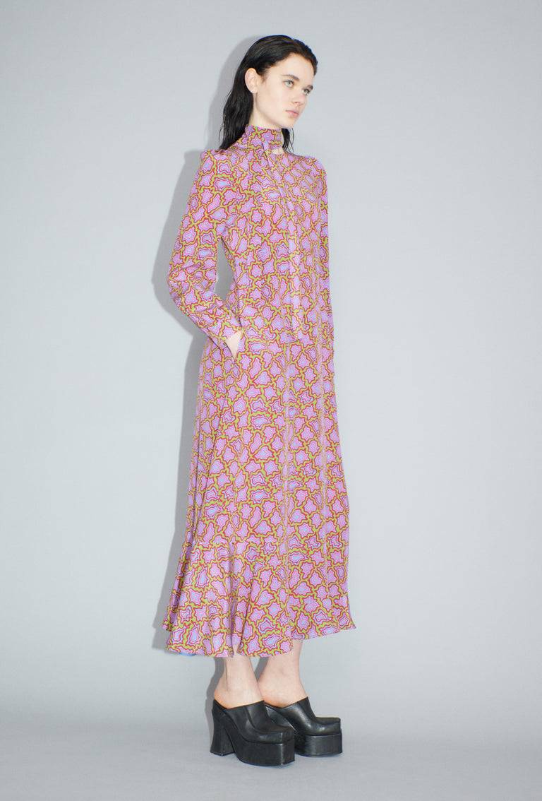 Odeeh Memphis Achats Crepe de Chine Kleid, Periwinkle Blue Online Shopping