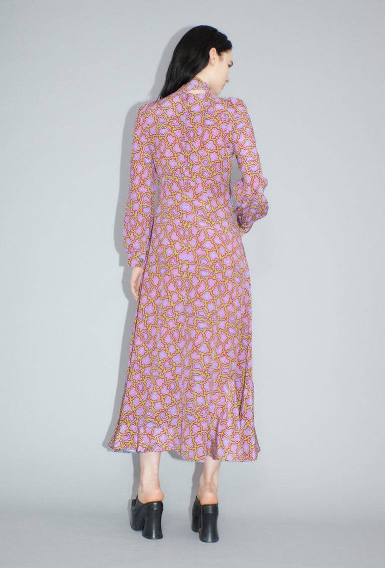Odeeh Memphis Achats Crepe de Chine Kleid, Periwinkle Blue Online Shopping