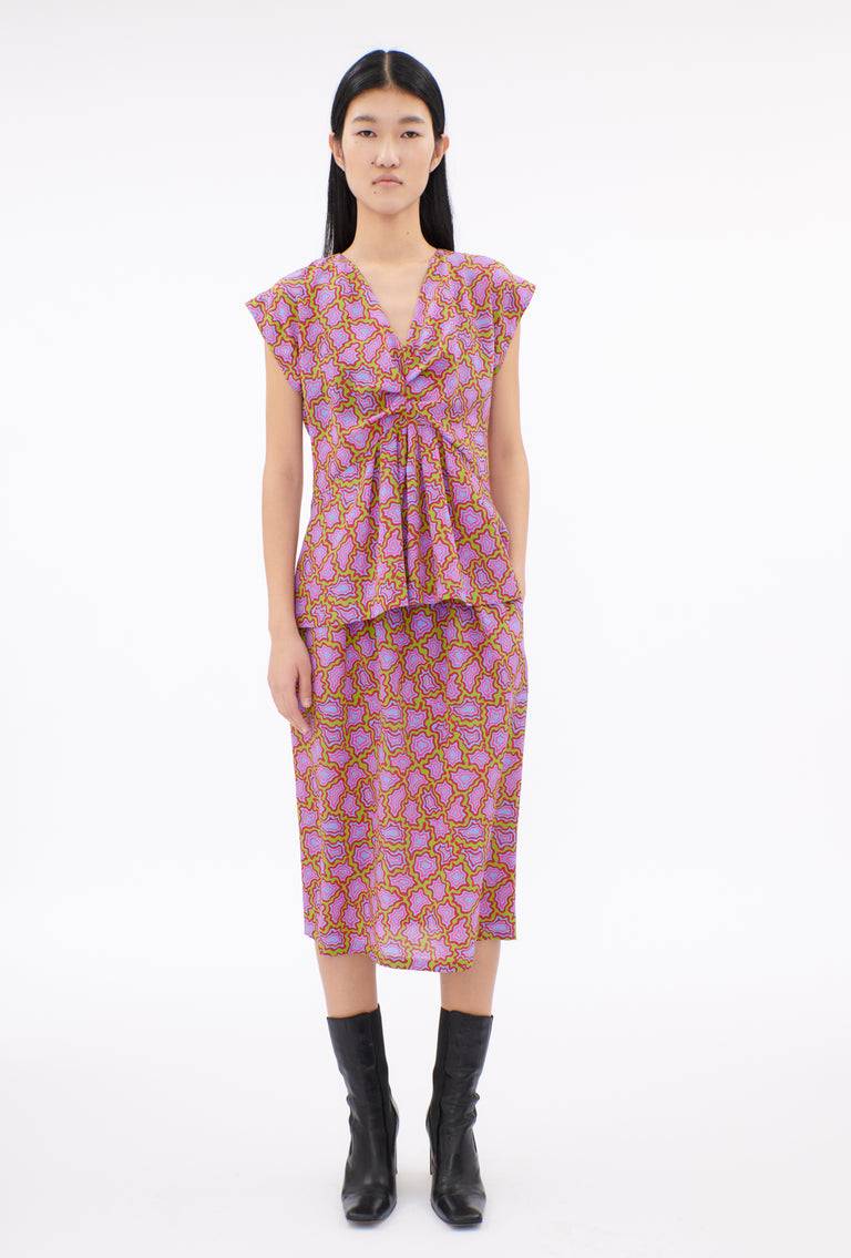 Odeeh Memphis Achats Crepe de Chine Bluse, Periwinkle Blue Black Friday