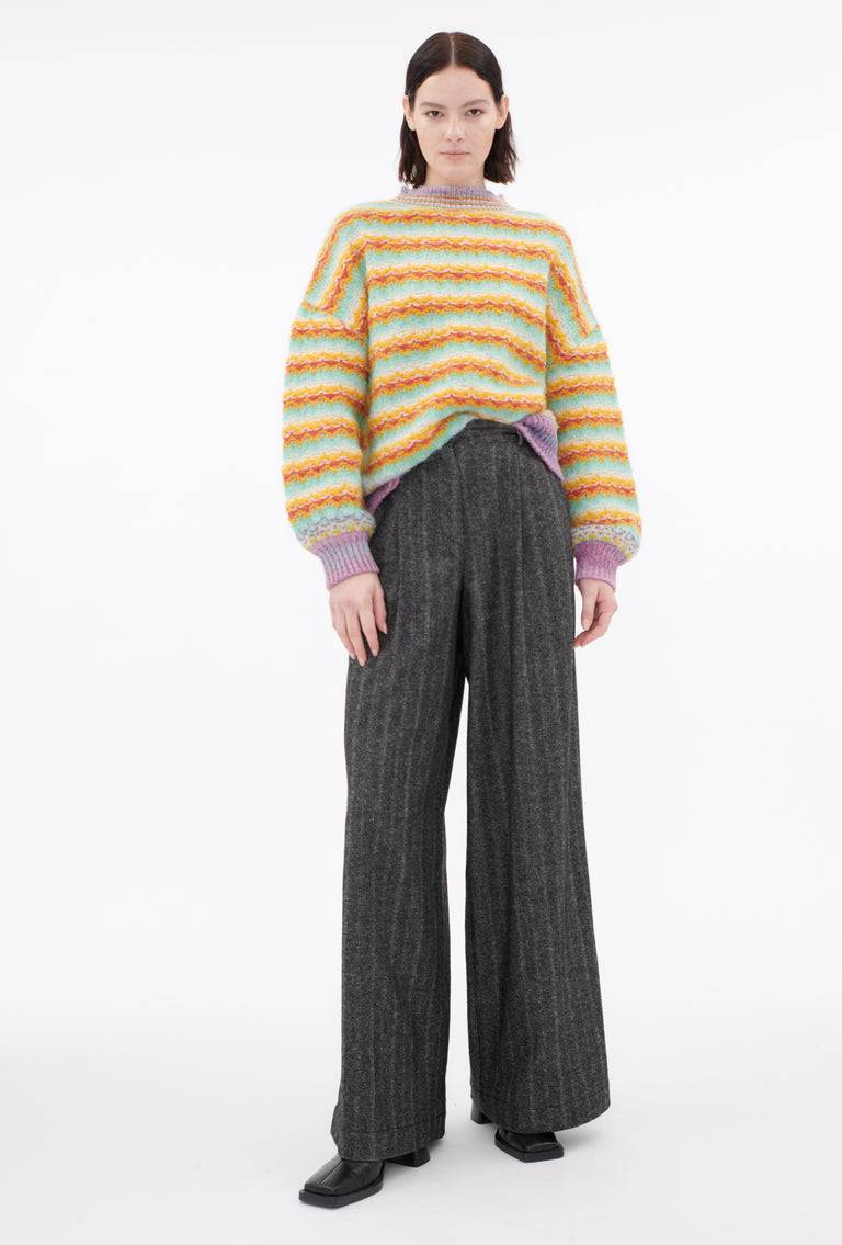 Odeeh Blurry Stripes Alpaca Wool Pullover, Jade Osterangebot