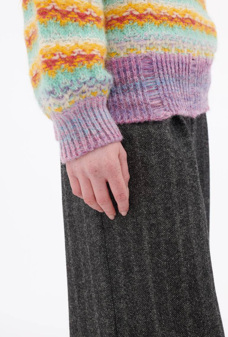 Odeeh Blurry Stripes Alpaca Wool Pullover, Jade Osterangebot