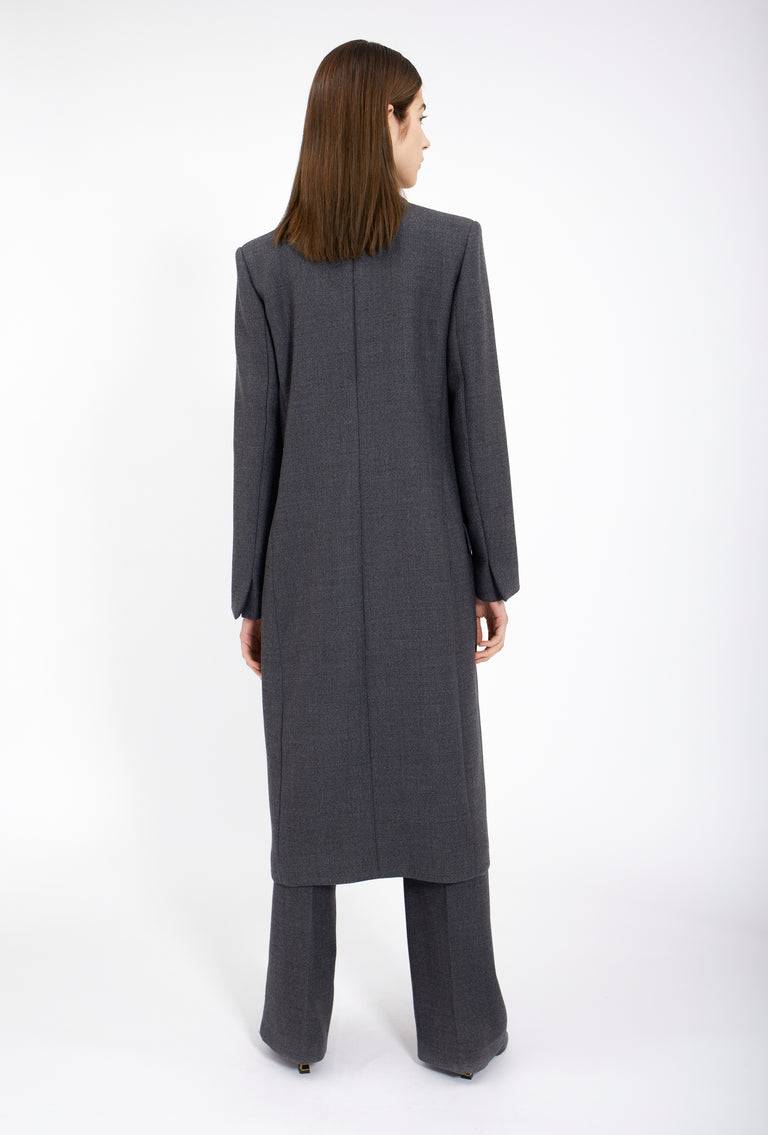 Odeeh Savile Row Wool Pique Mantel, Charcoal Vatertagsangebot