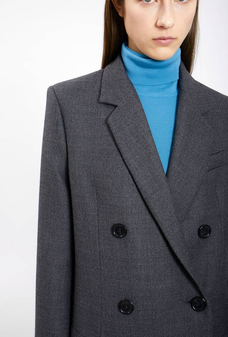 Odeeh Savile Row Wool Pique Mantel, Charcoal Vatertagsangebot