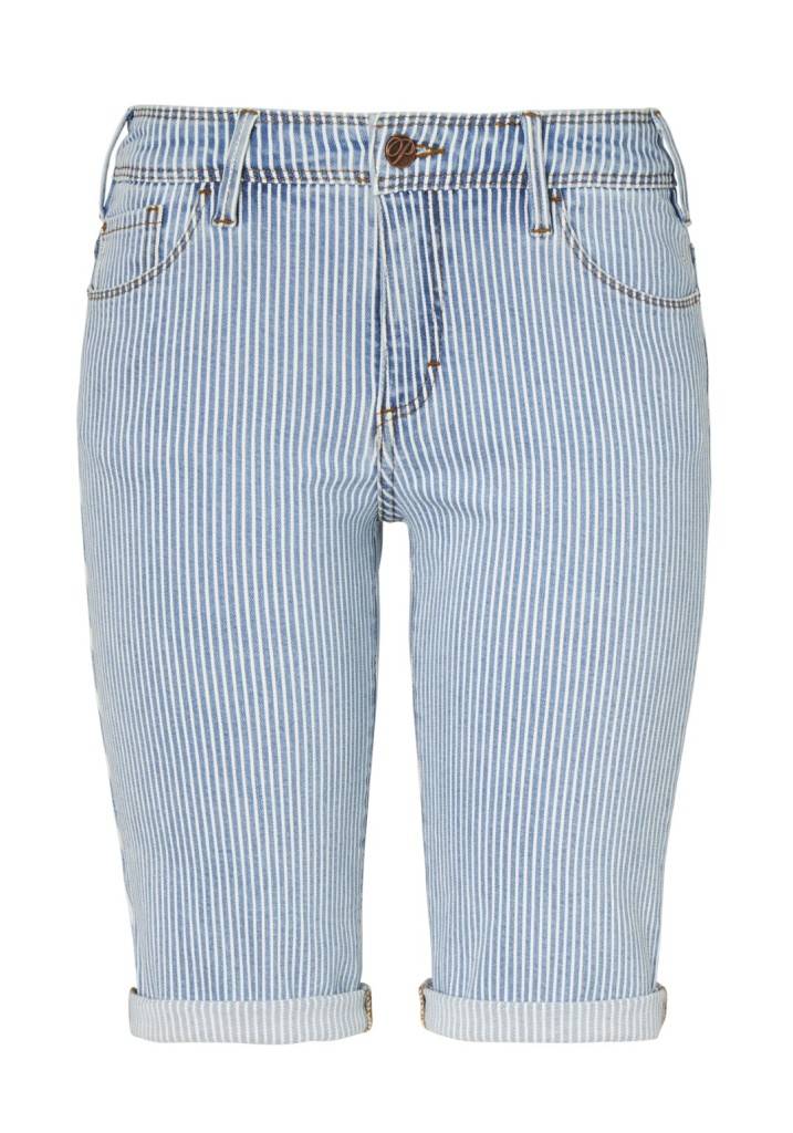 Paddocks LUCY Bermuda schmale Passform - light blue striped Kostenlose Rückgabe