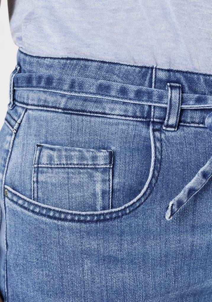 Paddocks CARO SOFT DENIM bequeme Passform - mid blue heavy wash with 3D pleats Fabrikladen