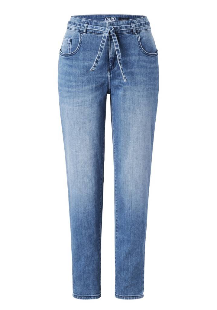 Paddocks CARO SOFT DENIM bequeme Passform - mid blue heavy wash with 3D pleats Fabrikladen