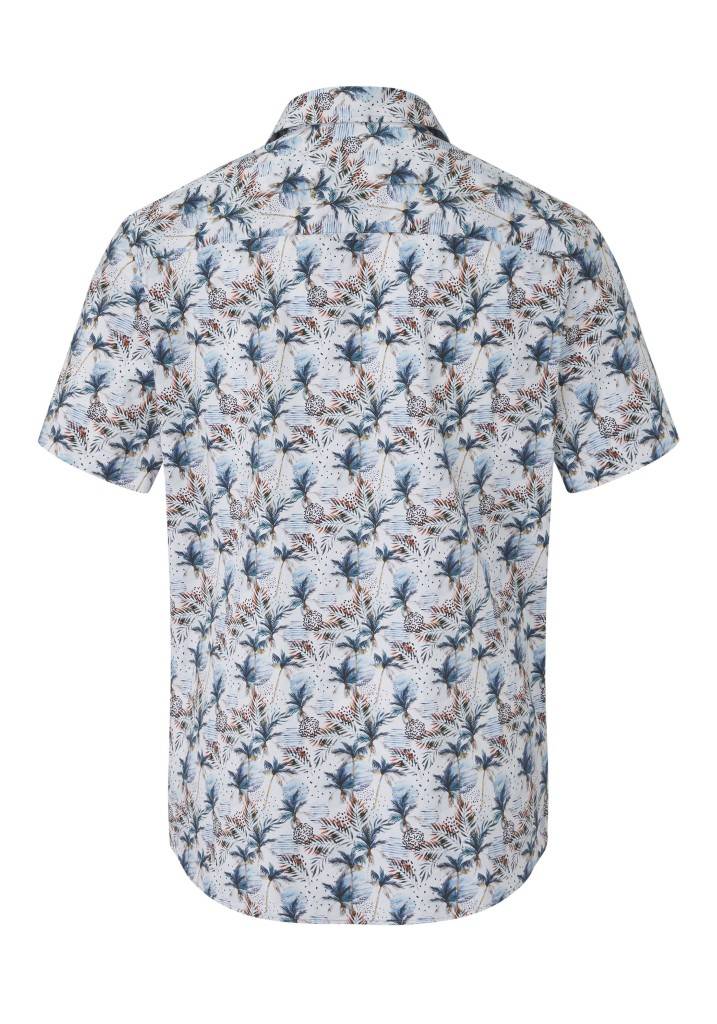 Paddocks Short sleeve all over palm print normale Passform - blue Bestseller