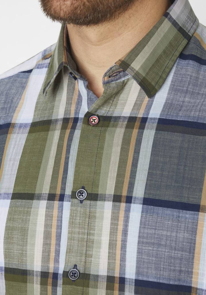 Paddocks Short sleeve shirt big check normale Passform - khaki Saisonale Angebote