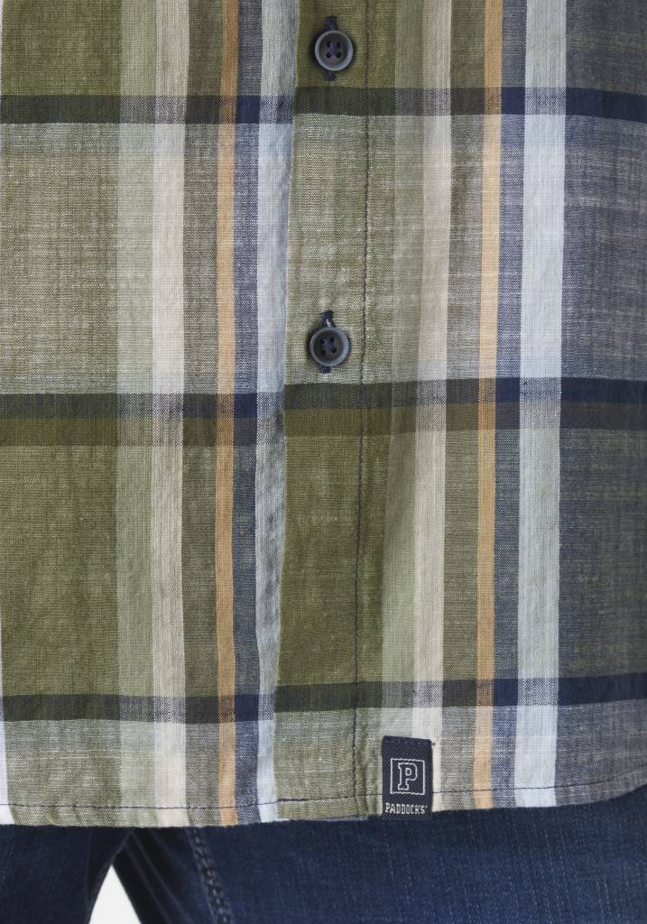 Paddocks Short sleeve shirt big check normale Passform - khaki Saisonale Angebote