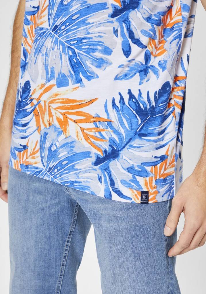 Paddocks round neck all over print normale Passform - white Räumungsverkauf